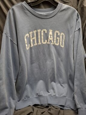 Women’s Bixby Oversized Chicago Crewneck Sweatshirt - Light Blue